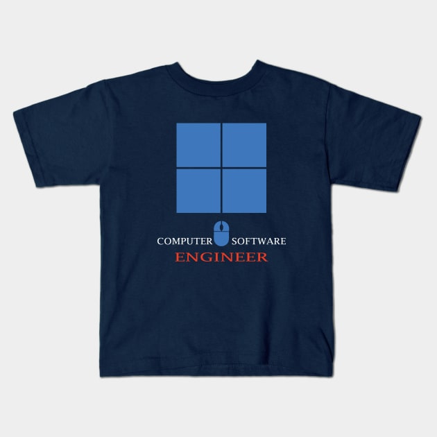 computer software engineer best design windows logo mouse Kids T-Shirt by PrisDesign99